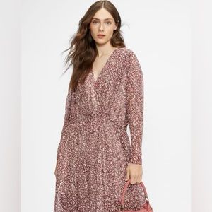 Ted Baker Vallyy Dress Draped MIDI with Batwing Sleeve Deep Purple